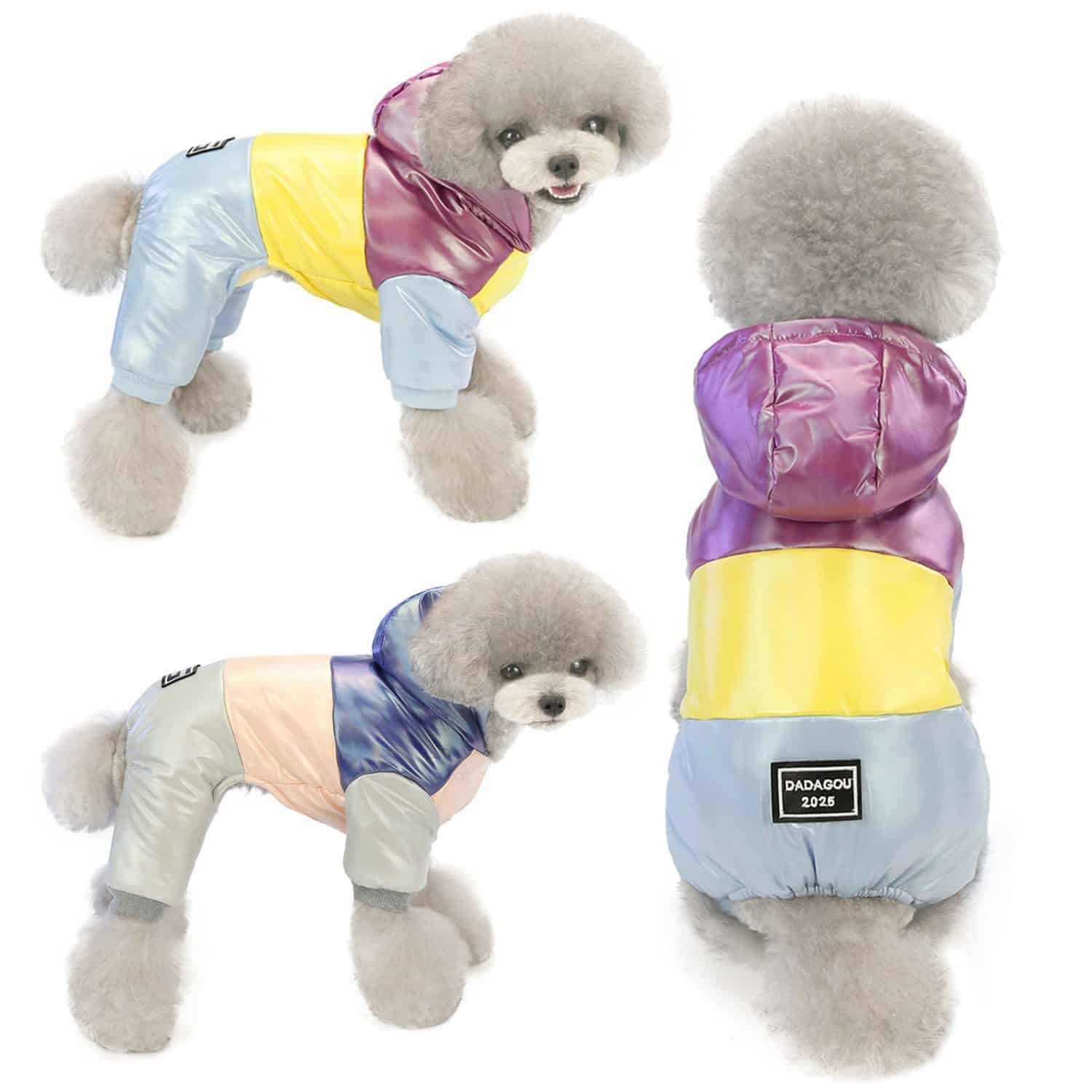 Small Dog Clothes Designer Fourlegged Warm Winter Luxury Colorful Cotton Pet Coat Waterproof