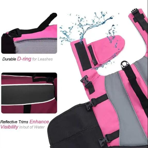Dog Life Jackets With Extra Padding Pet Safety Vest For Dogs Lifesaver ...